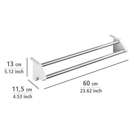 WENKO 3703100 - Étendoir à linge TWIN 60x13 cm argenté/blanc