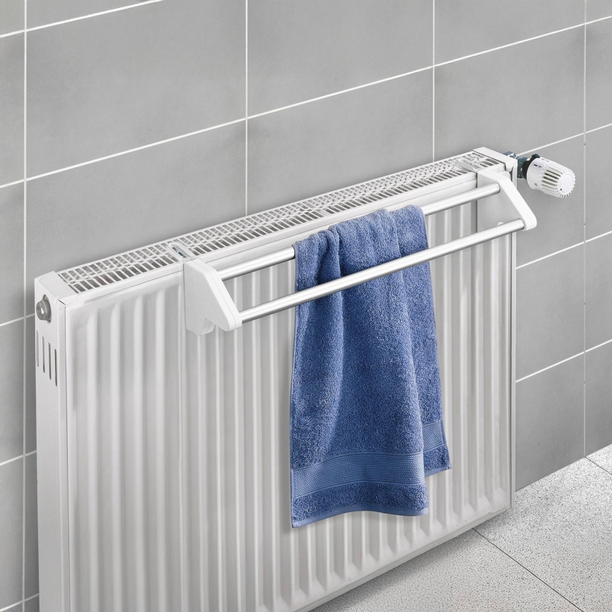 WENKO 3703100 - Étendoir à linge TWIN 60x13 cm argenté/blanc