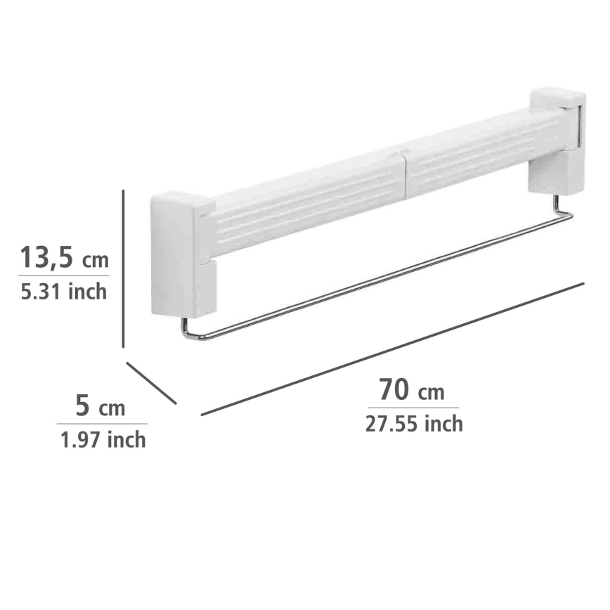 WENKO 3770013100 - Étendoir à linge BUTTERFLY 70x13,5 cm argent/blanc