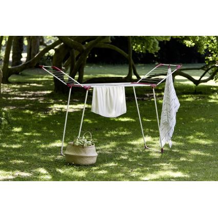 WENKO 3774021100 - Étendoir à linge SUMMER DRY 153 x 76 cm blanc/rose