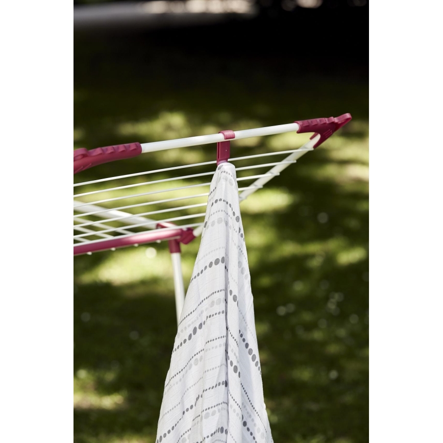WENKO 3774021100 - Étendoir à linge SUMMER DRY 153 x 76 cm blanc/rose