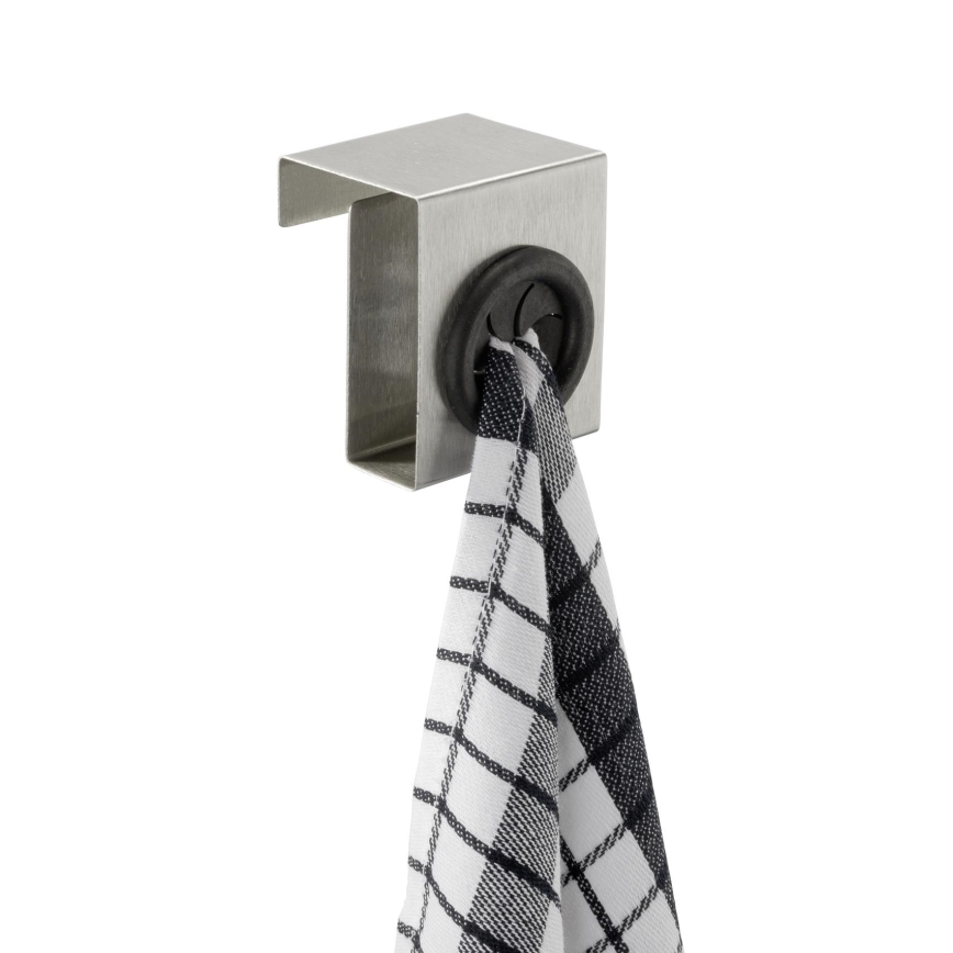 WENKO 4368060100 - Crochet PUSH 5x6 cm argenté/noir