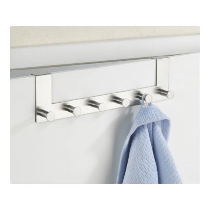 WENKO 4468060100 - Porte-manteau mural CELANO 39 x 11 cm inox/argenté