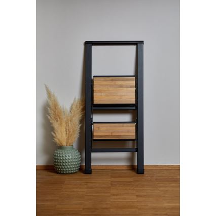 WENKO 50482100 - Escabeau ALU-DESIGN 44 x 101 cm noir