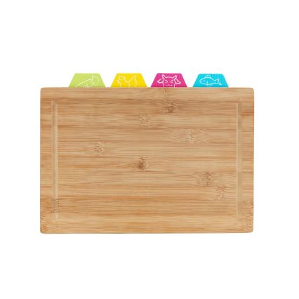 WENKO 53064100 - Planche à découper 32,5x22,5 cm brun/multicolore