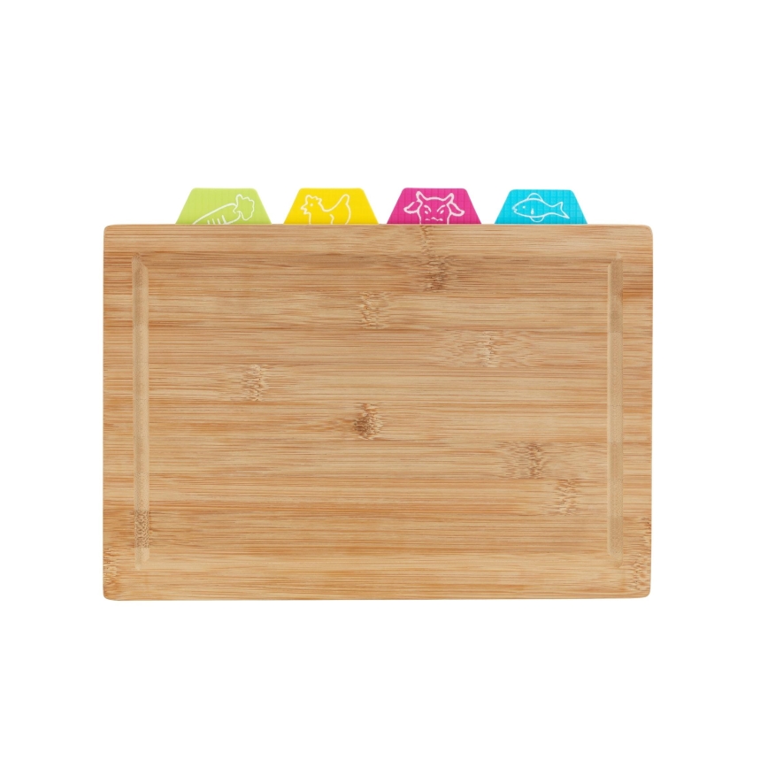 WENKO 53064100 - Planche à découper 32,5x22,5 cm brun/multicolore