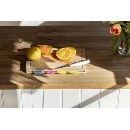 WENKO 53064100 - Planche à découper 32,5x22,5 cm brun/multicolore
