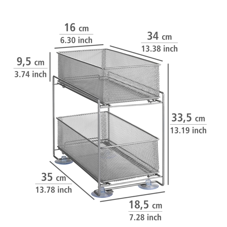 WENKO 53140800 - Étagère GIOMA 35 x 33,5 cm argentée