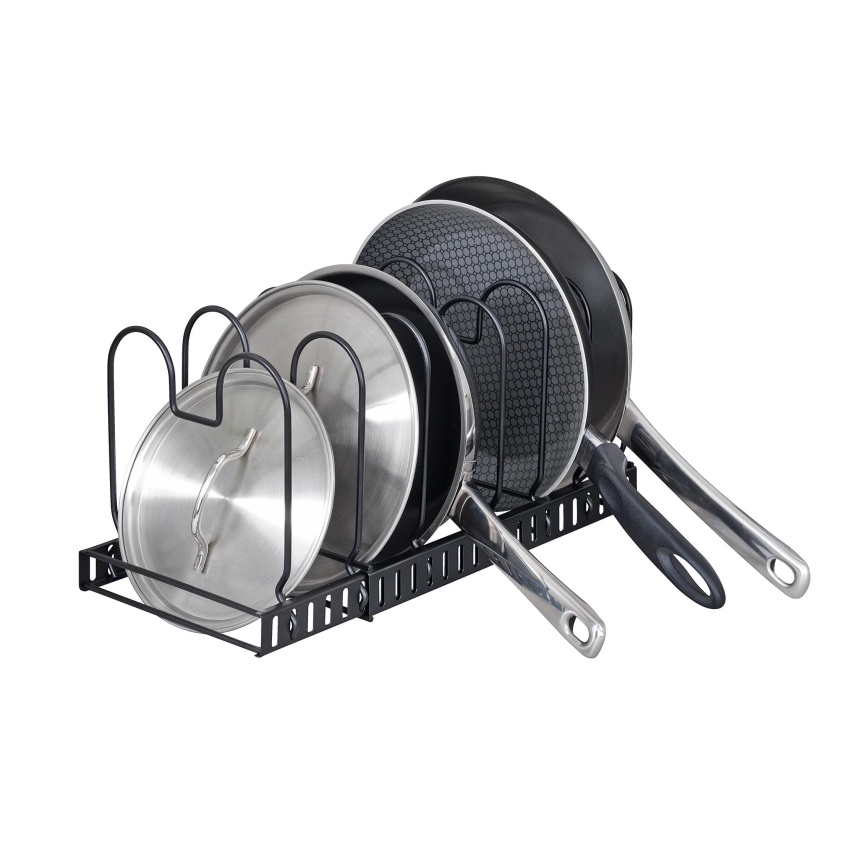 WENKO 53149100 - Support pour couvercles et poêles 18 x 18 cm, noir