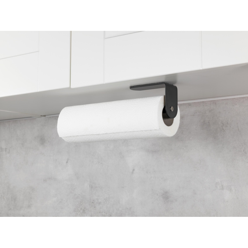 WENKO 53214100 - Porte-rouleau NIO 27,5 x 7 cm noir