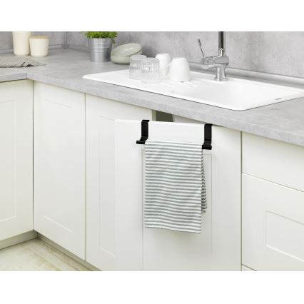 WENKO 53246100 - Porte-serviettes 7x6 cm inox/noir