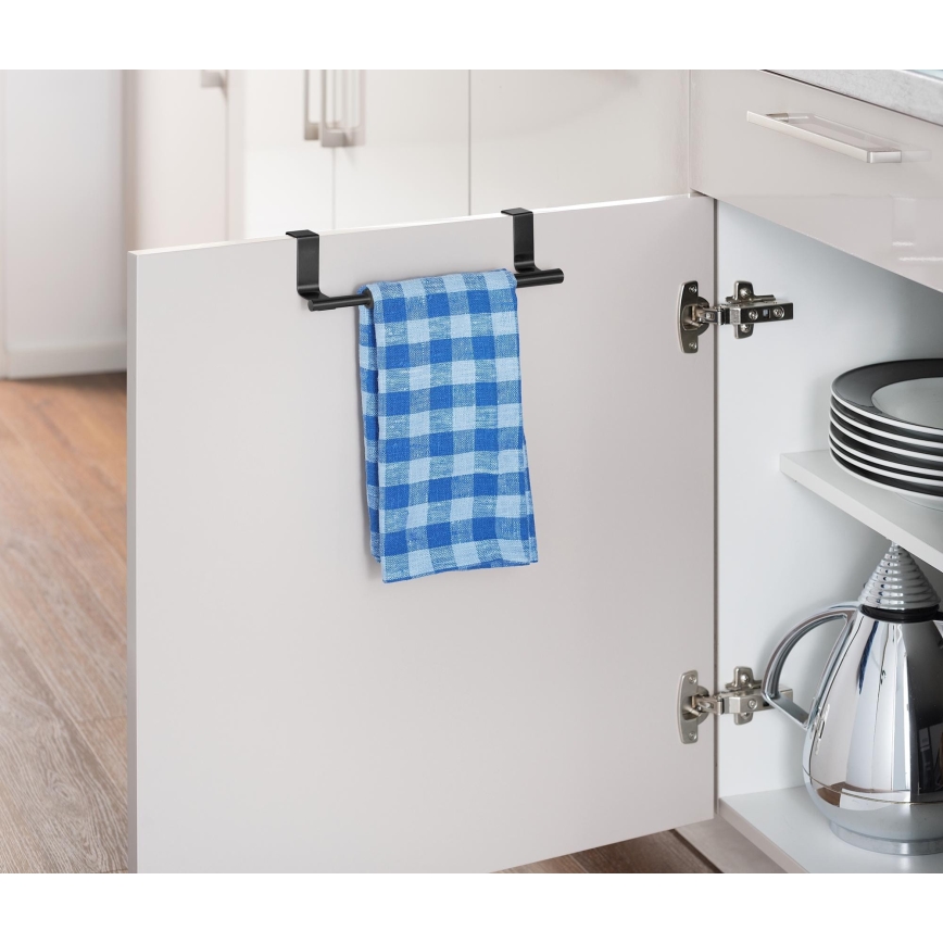 WENKO 53247100 - Porte-serviettes 7x6 cm inox/noir