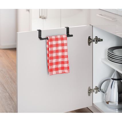 WENKO 53247100 - Porte-serviettes 7x6 cm inox/noir
