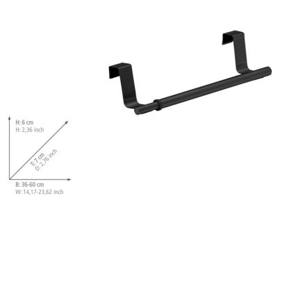 WENKO 53247100 - Porte-serviettes 7x6 cm inox/noir