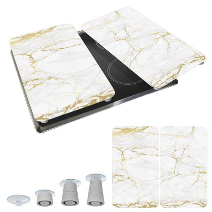 WENKO 53901100 - Couvercle pour plaque de cuisson 30x52 cm blanc/gris/transparent