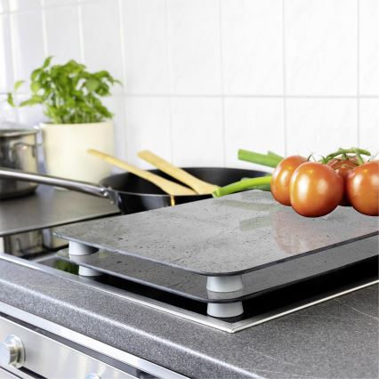 WENKO 53906100 - Couvercle pour plaque de cuisson 30 x 52 cm gris/transparent