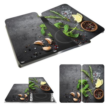 WENKO 53907100 - Couvercle pour plaque de cuisson 30x52 cm multicolore/gris/transparent