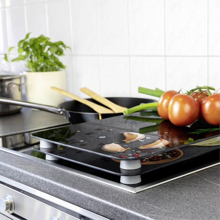 WENKO 53907100 - Couvercle pour plaque de cuisson 30x52 cm multicolore/gris/transparent