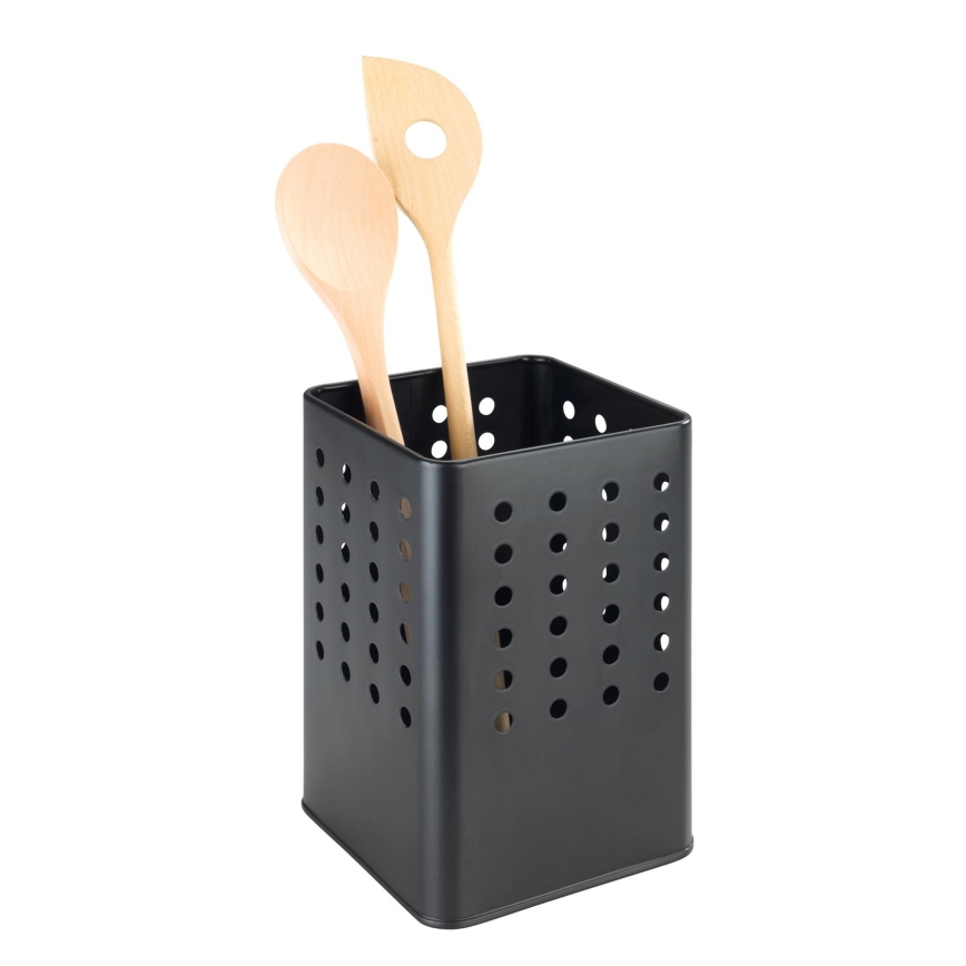 WENKO 54017100 - Porte-couverts SILIO 11,5 x 16,5 cm, noir