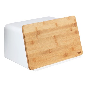 WENKO 54099100 - Boîte à pain KUBO 35x26,5 cm blanche/marron