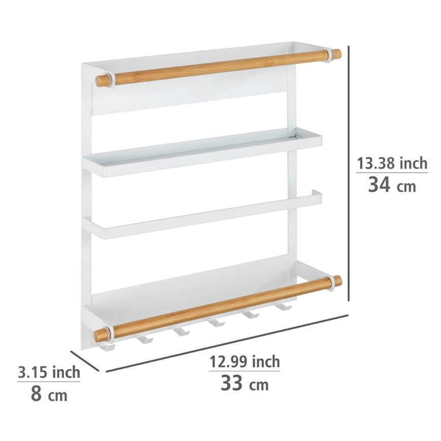 WENKO 54113100 - Organisateur MAGNA 33x34 cm blanc/marron/noir