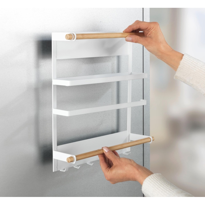 WENKO 54113100 - Organisateur MAGNA 33x34 cm blanc/marron/noir