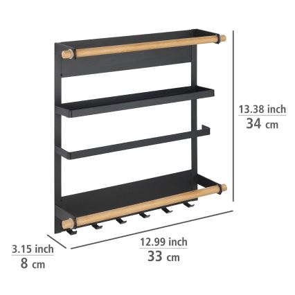 WENKO 54114100 - Organisateur MAGNA 33x34 cm noir/marron