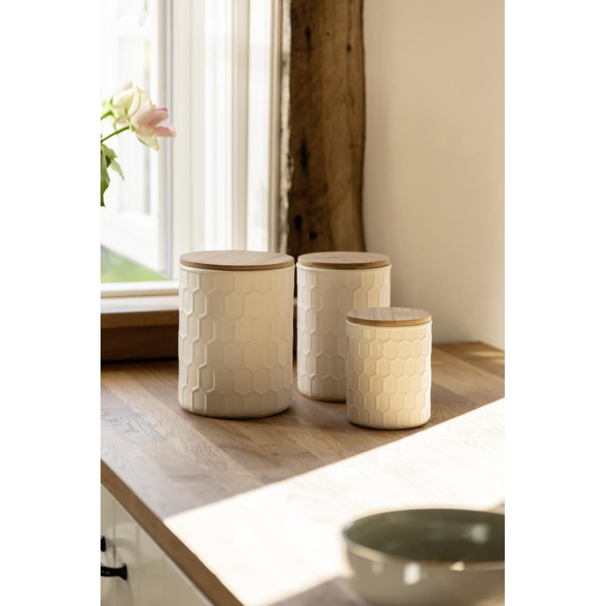 WENKO 54222100 - Boîte MAYA 13x17 cm blanche/marron