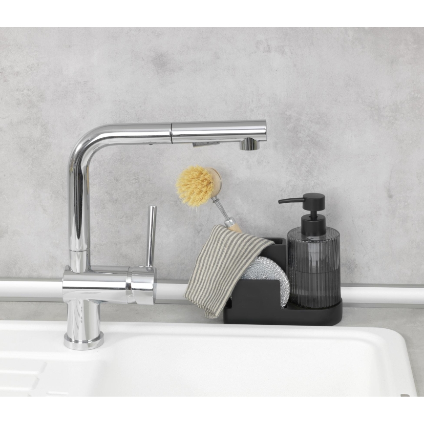 WENKO 54654100 - Organisateur PINA 16x17 cm noir