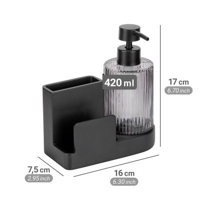 WENKO 54654100 - Organisateur PINA 16x17 cm noir