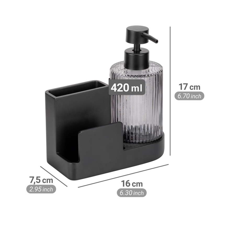 WENKO 54654100 - Organisateur PINA 16x17 cm noir