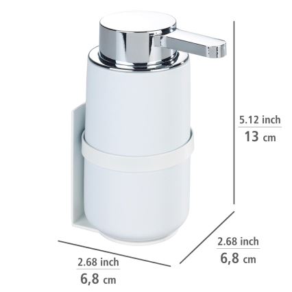WENKO 54655100 - Distributeur de savon WOYA 250 ml blanc/chrome brillant