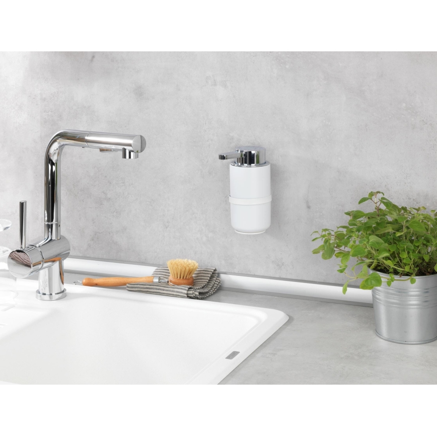 WENKO 54655100 - Distributeur de savon WOYA 250 ml blanc/chrome brillant