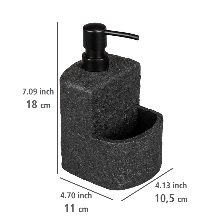 WENKO 54667100 - Distributeur de savon FESTIVAL 10,5 x 18 cm, noir