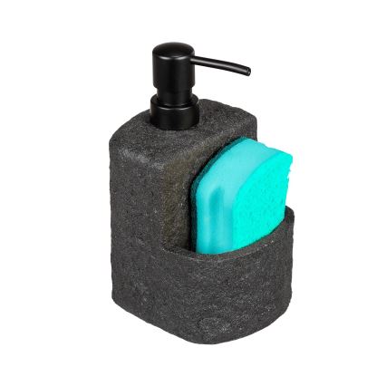 WENKO 54667100 - Distributeur de savon FESTIVAL 10,5 x 18 cm, noir