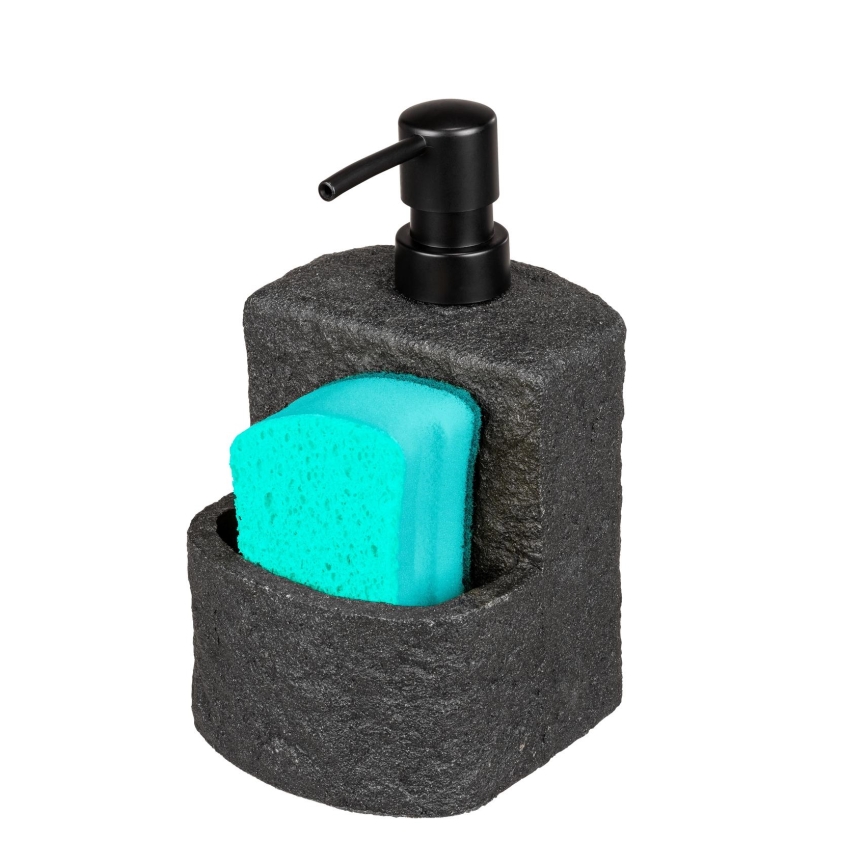 WENKO 54667100 - Distributeur de savon FESTIVAL 10,5 x 18 cm, noir