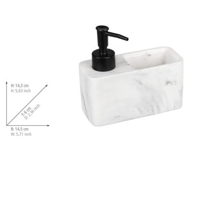 WENKO 54668100 - Distributeur de savon RESA 14,5x14,3 cm blanc/noir