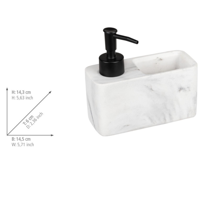 WENKO 54668100 - Distributeur de savon RESA 14,5x14,3 cm blanc/noir