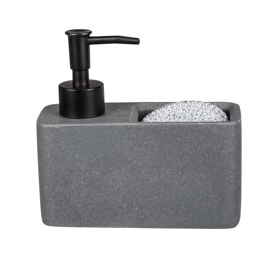 WENKO 54669100 - Distributeur de savon RESA 14,5x14,3 cm gris/noir