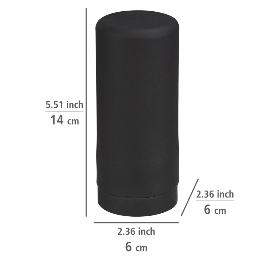 WENKO 54675100 - Distributeur de savon EASY SQUEEZ-E 6x14 cm noir