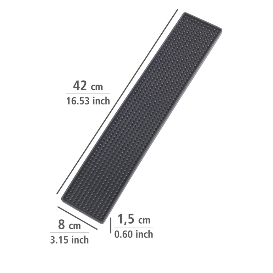 WENKO 54700100 - Tapis d'égouttement 42 x 8 cm noir