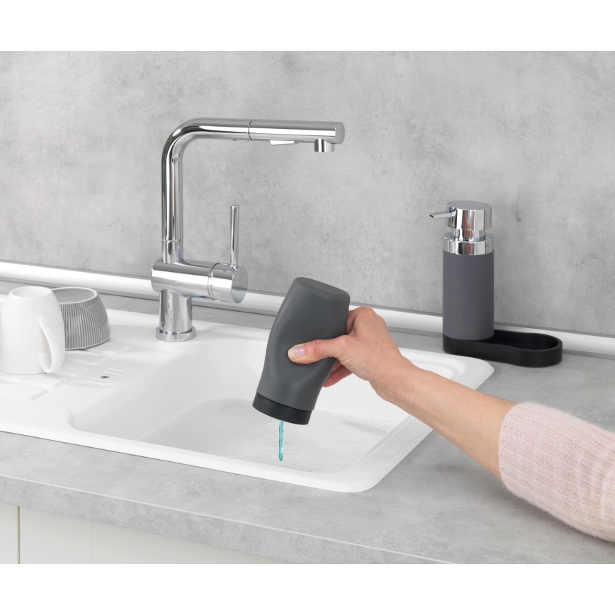WENKO 54735100 - Station de lavage EASY SQUEEZ-E 15x18 cm gris/gris