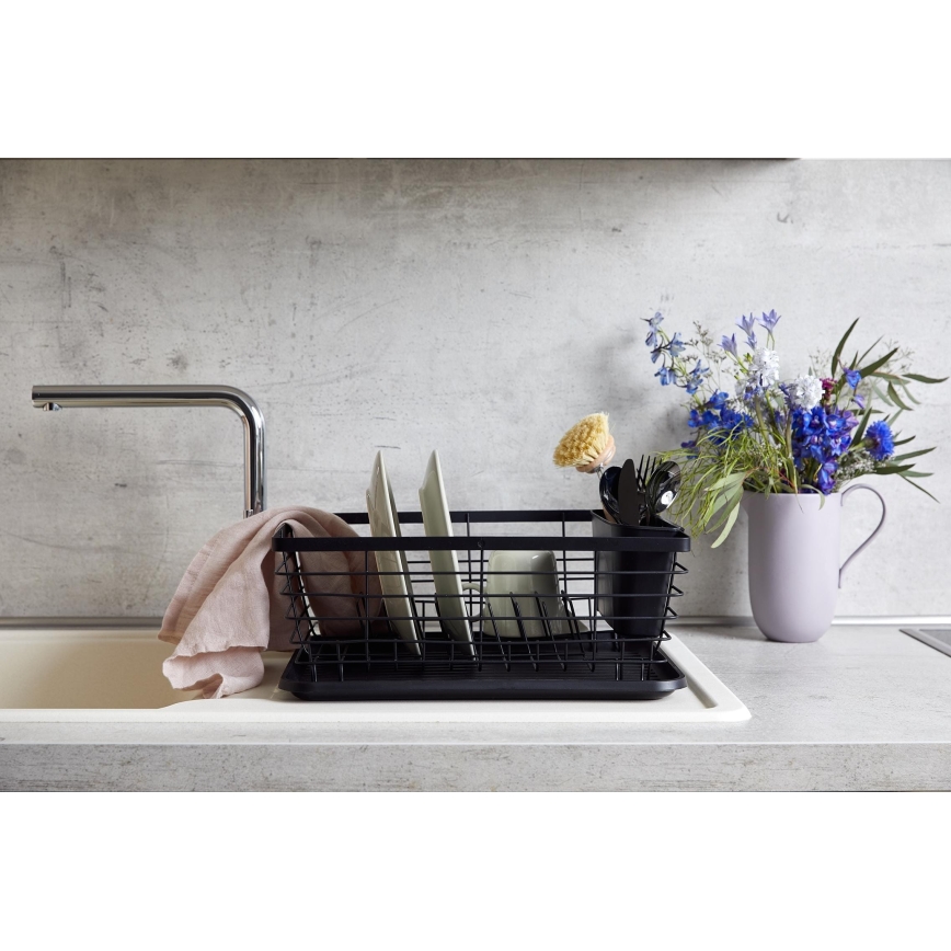 WENKO 54766100 - Égouttoir à vaisselle BLACK OUTDOOR KITCHEN 36 x 30 cm noir/noir