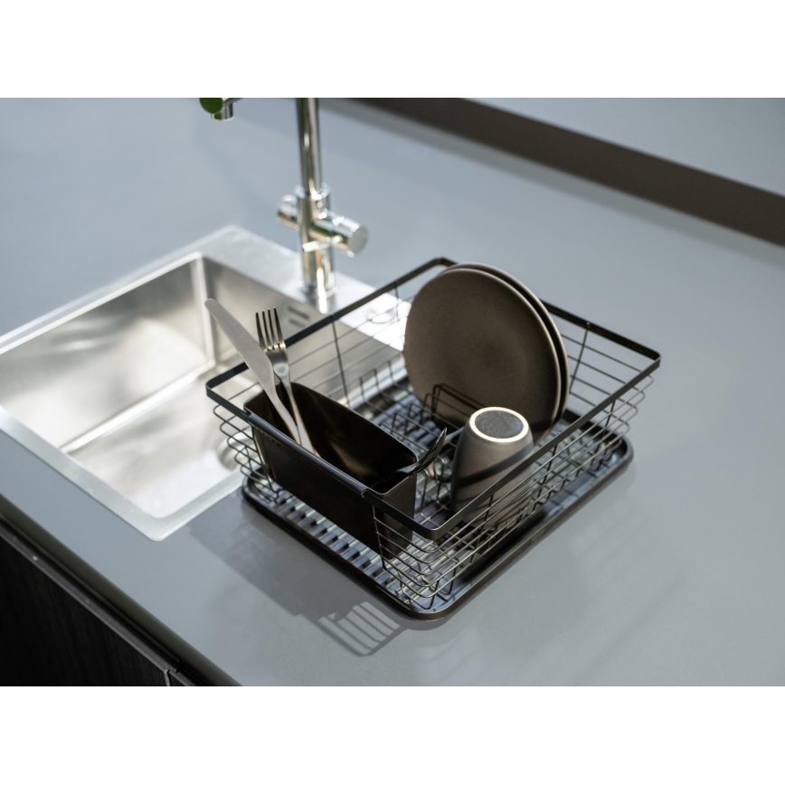 WENKO 54766100 - Égouttoir à vaisselle BLACK OUTDOOR KITCHEN 36 x 30 cm noir/noir