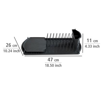 WENKO 54767100 - Égouttoir BASIC 47,5x26,5 cm noir