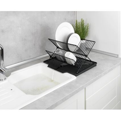 WENKO 54771100 - Égouttoir à vaisselle NELIA 34x40 cm noir