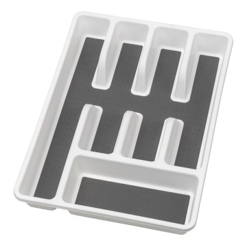 WENKO 54788100 - Range-couverts 26,5x36,5 cm blanc/gris