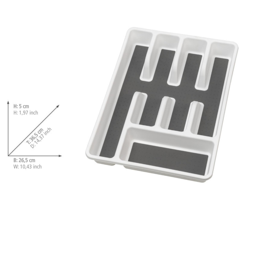 WENKO 54788100 - Range-couverts 26,5x36,5 cm blanc/gris