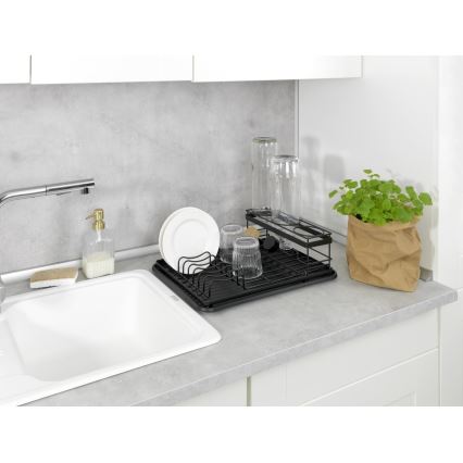 WENKO 54798100 - Égouttoir à vaisselle AMY 42,5x31,5 cm noir