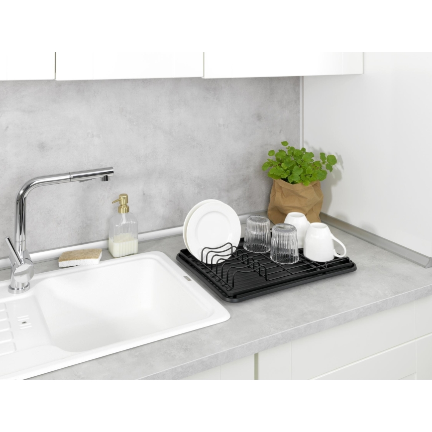 WENKO 54798100 - Égouttoir à vaisselle AMY 42,5x31,5 cm noir